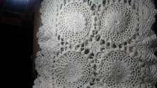 CROCHET DRESSER SCARF OR TABLE  RUNNER SCALLOPED EDGES