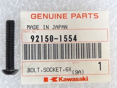 Kawasaki NOS NEW 92150-1554 Black Socket Bolt 6x30 ZX VN VN1700