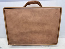 Vtg Hartmann Luggage Handcrafted Tan Leather Hard Briefcase  Keys  Paperwork