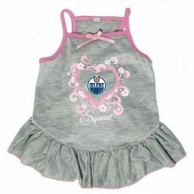 EDMONTON OILERS DOG CAT PET TOO CUTE SQUAD JERSEY TEE DRESS CHEERLEADER PINK