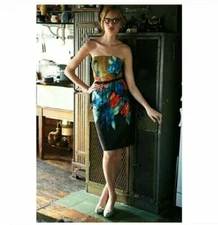 NWT $198 Anthropologie silk Dress cocktail party sundress wedding