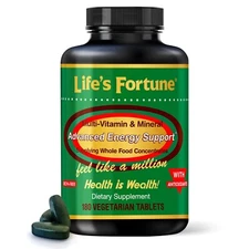 Life's Fortune Multi Vitamin Mineral Natural Energy, 180 Cap