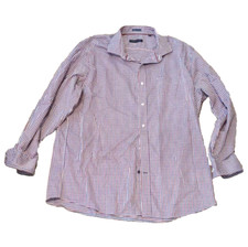 Tommy Hilfiger Mens Dress Shirt Plaid 17.5" 34/35 Preppy Designer Classic Y2K