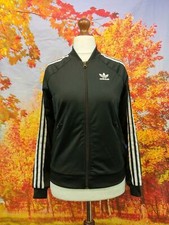 adidas black full zip Trefoil Tracksuit Jacket. UK women's size 8 adidas black full zip Trefoil Tracksuit Jacket. UK women's size 8 - Image 1