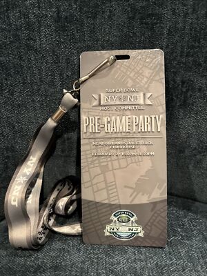 Broncos Seahawks Super Bowl XLVIII NFL Pre-Game Party Pass with Lanyard Football