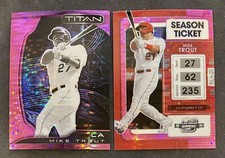 2022 Chronicles Pink Pulsar Titan & Optic Contenders MIKE TROUT - 2 Card Lot !!!