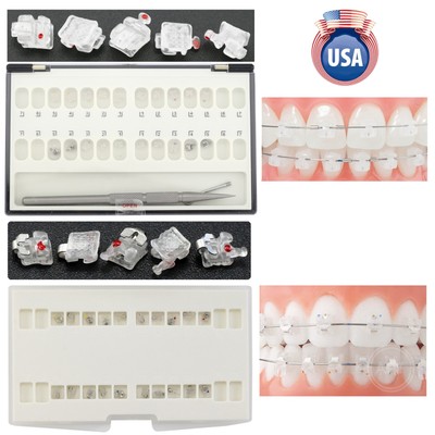 Orthodontic Self-ligating Brackets Ceramic Roth MBT 022 345 Ormco Damon Clear AO