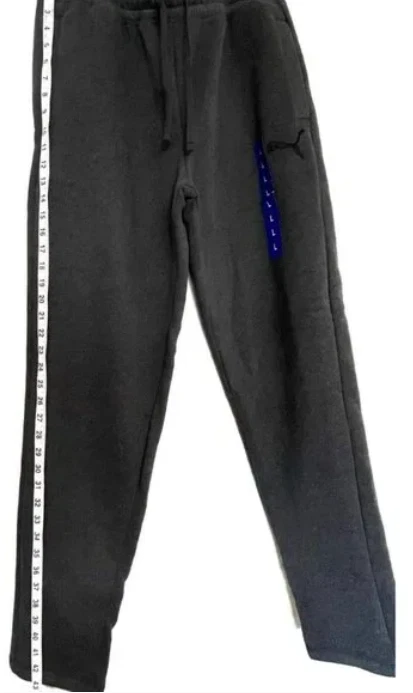 Puma Men s Heavyweight Fleece Jogger Dark Gray Large eBay