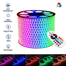 RGB LED Strip 220V 240V 5050 60/120 LED/M IP65 Waterproof RGB LED Strip UK Plug