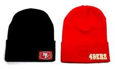 2 FOR 9.95! San Francisco 49ers flat logos on 2 beanie cap hat.See details