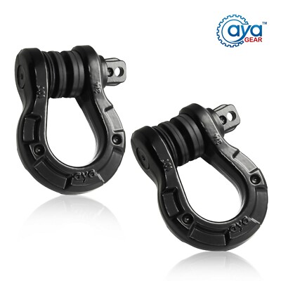 AYA Gear 3/4'' Premium D-Rings Shackle 2PK|66,000 lbs Break Strength W/ 7/8'' Pin