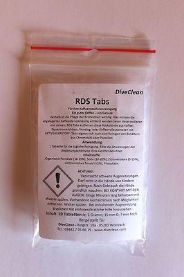 Kaffeemaschinen Reiniger Tabs 20 RDS 2g 15mm kompatibel zu Saeco etc.