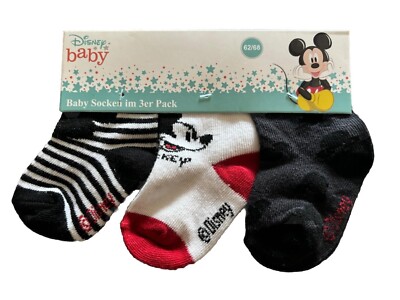 Baby Socken / Mickey Mouse / 3 Paar / Größe 62-68