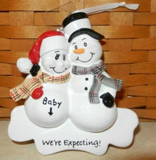 PolarX We're Expecting New Baby Snowman Christmas Ornament 