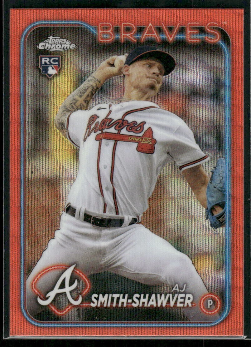 #19 AJ Smith-Shawver 2024 Topps Chrome #/25 Rookie Orange Wave Refractors