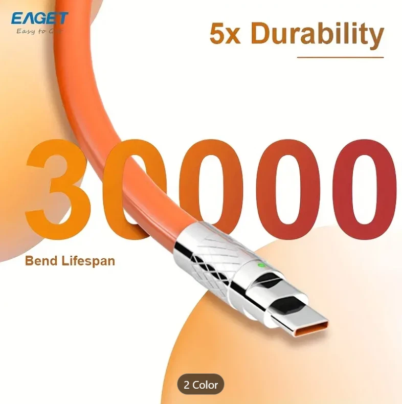 120W USB Type C/Micro-USB USB-C Type-C Data Sync Charger Fast Charging Cable - Image 3 of 4