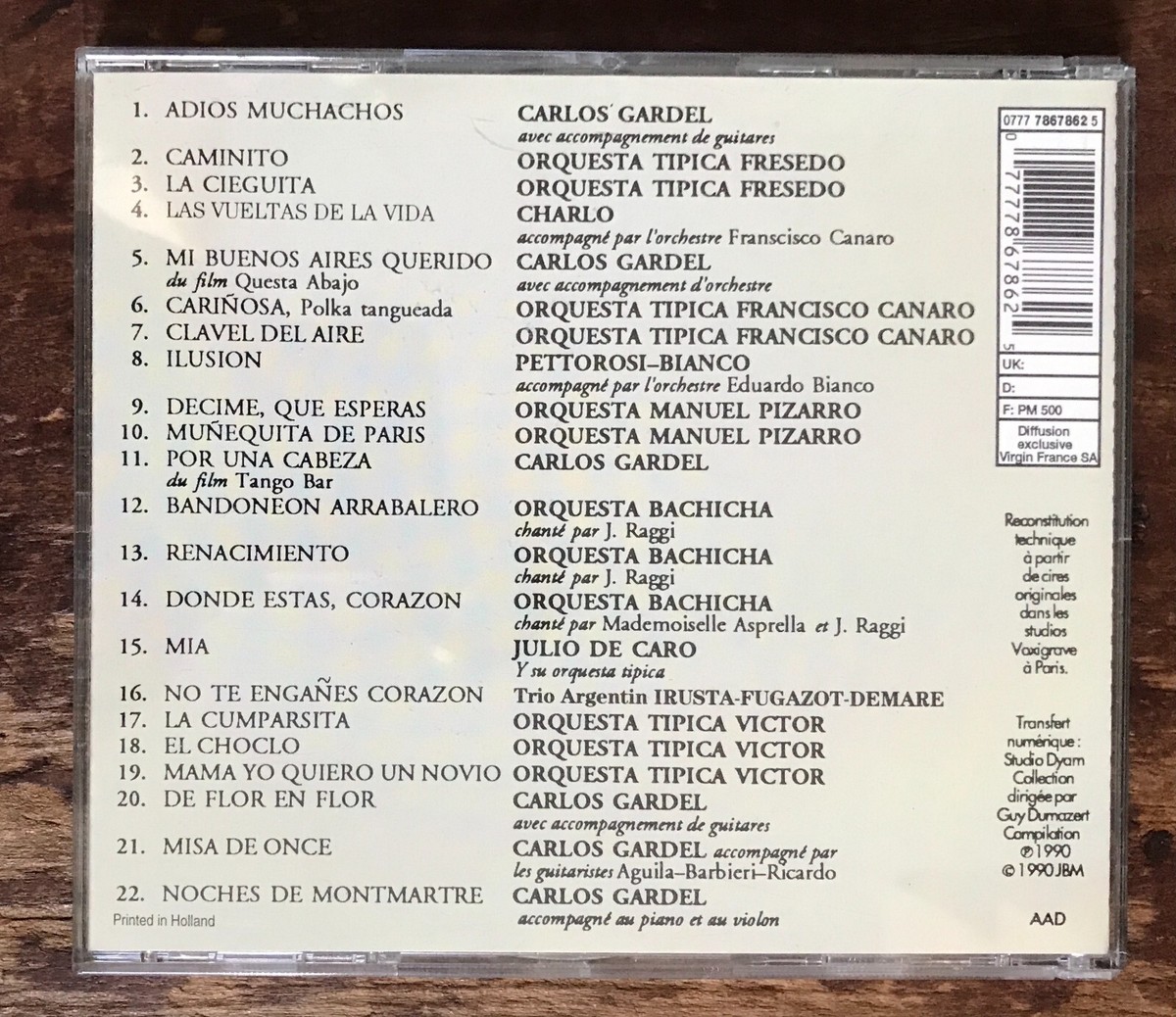 Tangos Argentinos by Carlos Gardel (CD, Jan-1998, Virgin) for sale