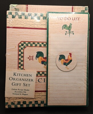 New Seasons Kitchen Organizer Gift Set-Binder-File-Notepad-Magnet   Country 