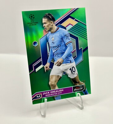 2023 Topps Finest JACK GREALISH Green Refractor Man City /99 MINT