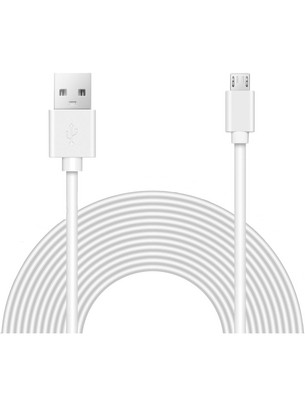 Micro USB Stromkabel, 5 m (15 Fuß), kompatibel mit Smart Kameras, mit Kabelclips