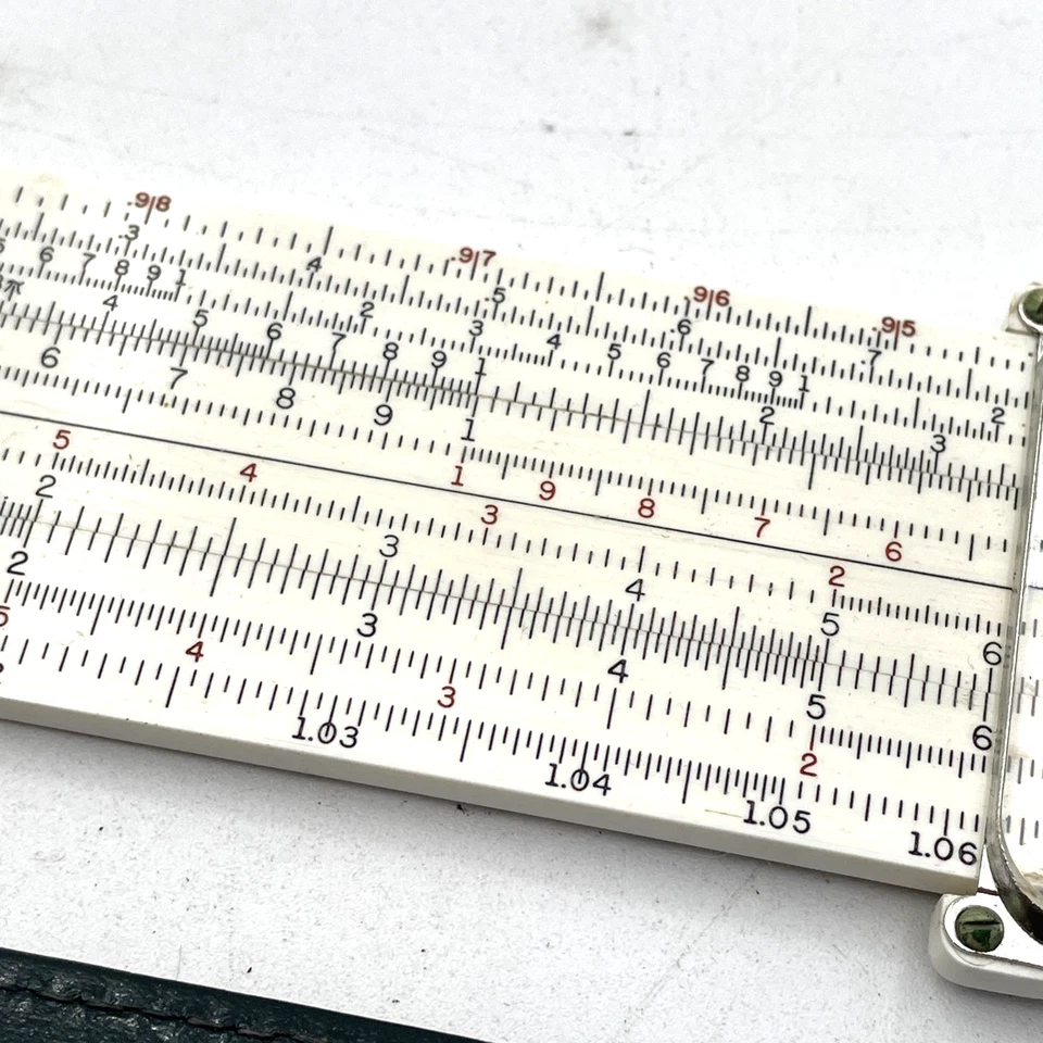 Regla deslizante Keuffel & Esser K+E 4181-1 vintage 7" con estuche K&E Foto 4 de 4