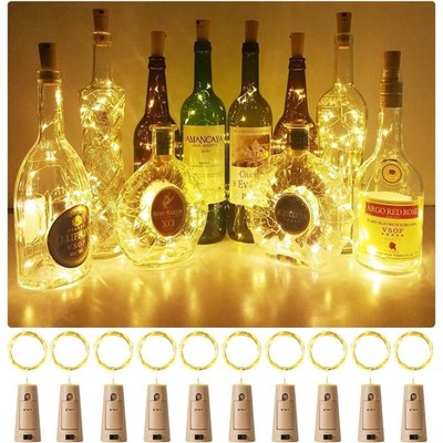 10 Pack Wine Bottle Lights with Cork 20 LEDs 6.6 Ft Fairy String Lights Battery