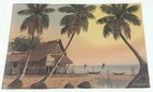 Vintage Malaysian Penang Village Landscape Watercolour By A.B. Hassan (W41)