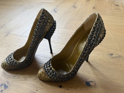 Sergio Rossi Damen Pumps Größe 39 Animal-Print