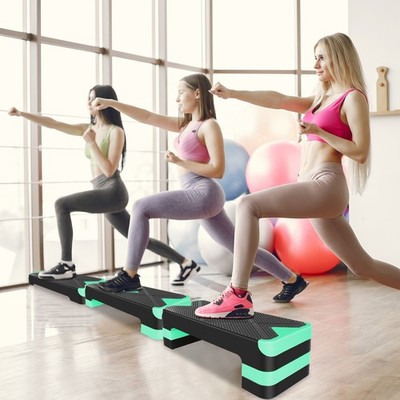 Aerobic Exercise Step Adjustable Aerobic Stepper for Exercise Workout Step Platf