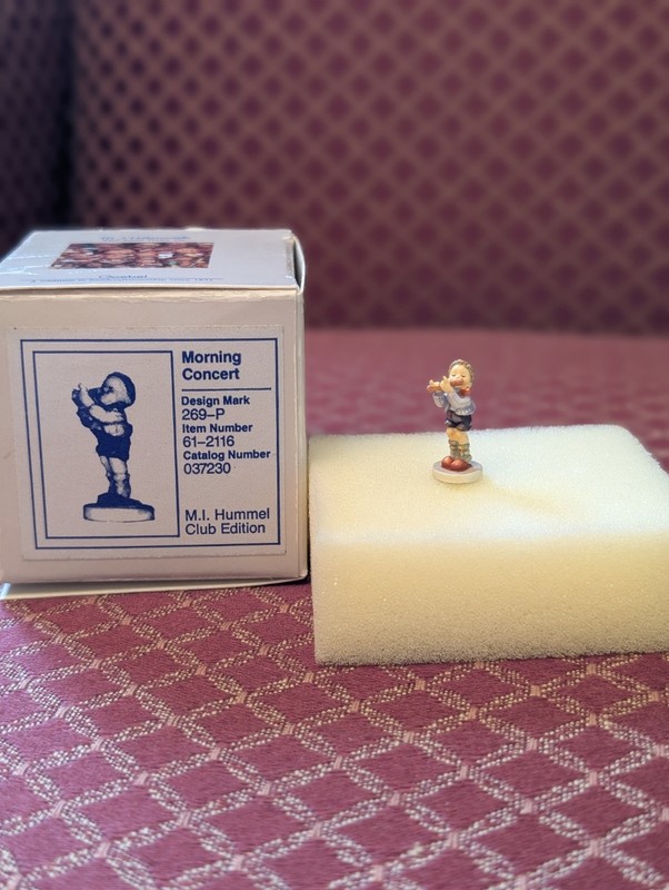 RARE GOEBEL HUMMEL "MORNING CONCERT" BRONZE MINIATURE FIGURINE W/BOX  #269-P