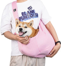 Small Pet Dog Cat Sling Carrier for 3-15Lbs, with Pocket,Hand-Free Pet Bag Dog C