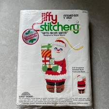 Jiffy Stitchery Gifts From Santa 5" Keepsake 3-D Ornament Kit 131 VTG