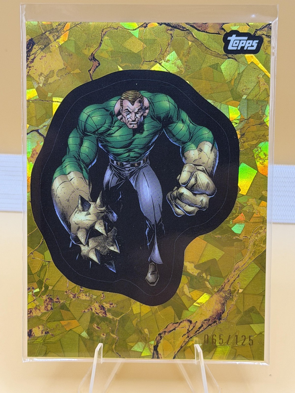 2025 Topps Marvel Comic Book Heroes 1975 Golden #89 Sandman Gold Raywave