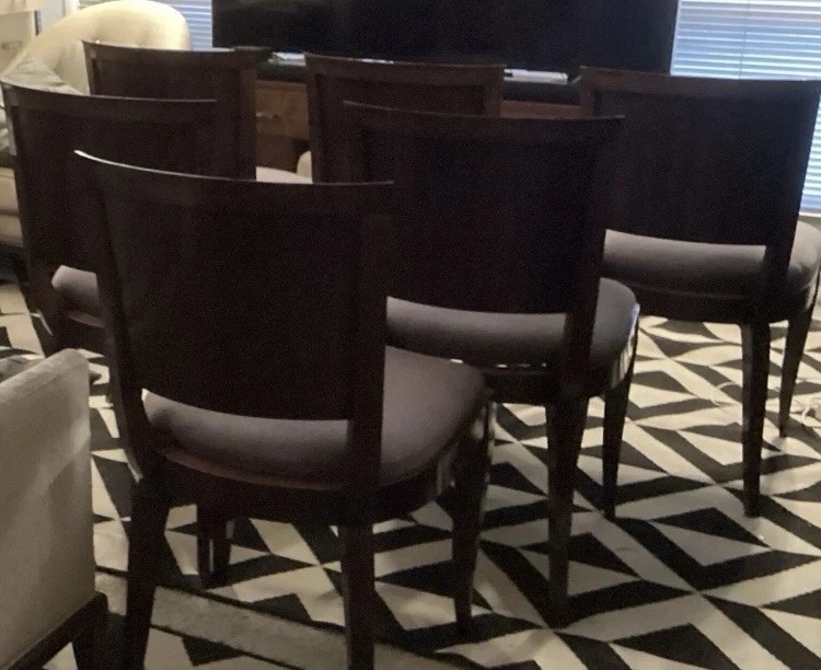 JUEGO DE 6 SILLAS DE COMEDOR ART DECO FRANCESAS, 1930 Leleu Ruhlmann Adnet Deskey Style! Foto 2 de 4