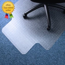 Large Office Chair Mat for Low Pile Carpets 45" X 53” Clear Vinyl Protector Mat