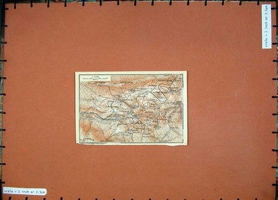 Old Antique Print 1913 Colour Map Germany Schreiberhau Hittenberg Hinter 20th