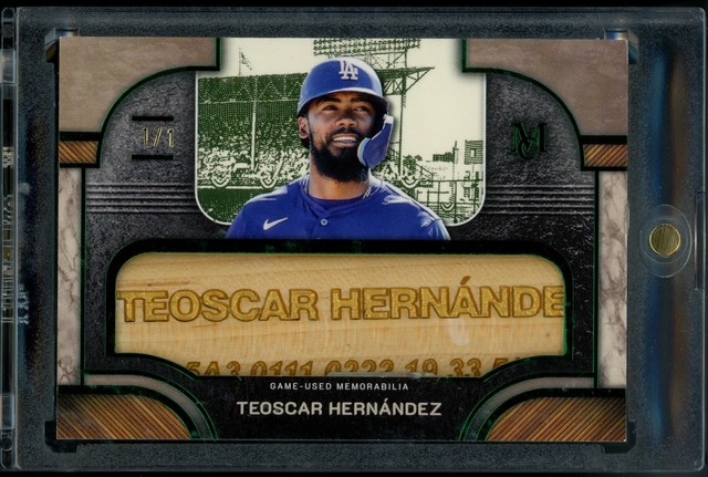 TEOSCAR HERNANDEZ 2025 Topps Museum JUMBO LUMBER BAT BARREL NAMEPLATE #1/1