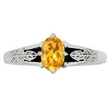 Natural Citrine 925 Sterling Silver Ring s.7 Jewelry R-1172