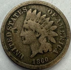 1860 Round Bust Indian Head Cent Exact Coin Imaged #IND1885