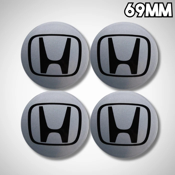 Juego de 4 tapacubos centrales para llantas OEM logotipo Honda 1999-2015 Civic plateado 2 3/4" Foto 4 de 4