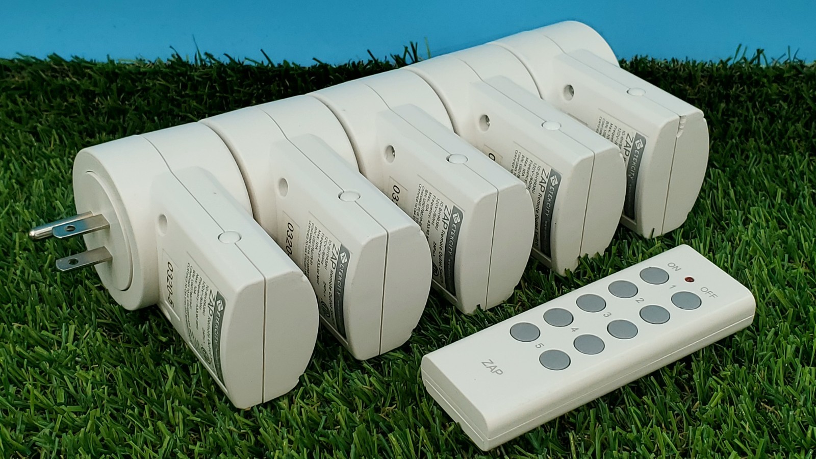 WORKS ZAP Remote Outlet Switch By Etekcity 5 Outlets & Remote (5 Plugs/1 Remote)