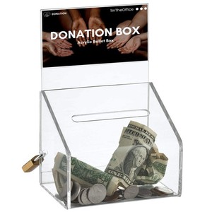 Aazon.co : 2 Pack Acrylic Tip Jar - 6 X 4 X 5 Inch With 2 Paste Hooks - View #12