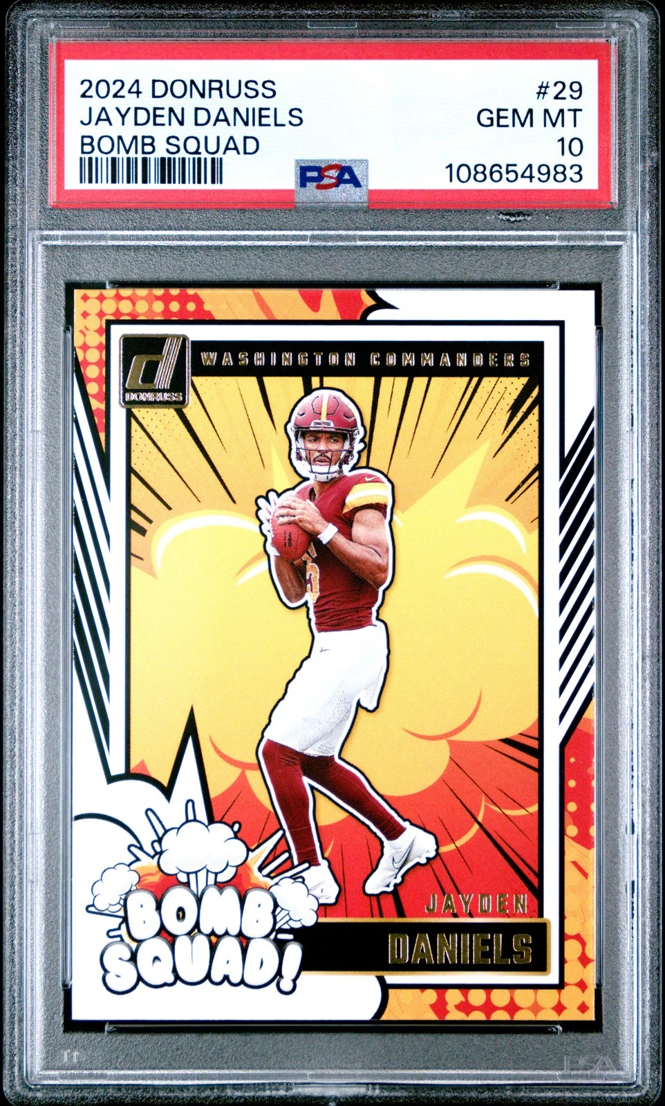 Deal for 2024 PANINI DONRUSS BOMB SQUAD #29 JAYDEN DANIELS PSA 10