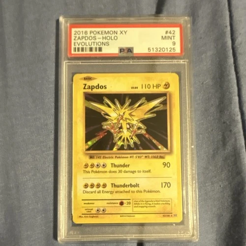 Pokémon Zapdos Holo Rare Evolutions 42/108 PSA 9 2016 Card English TCG