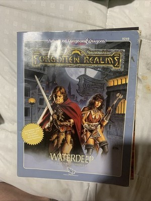 FRE3 WATERDEEP W/MAP! 1989 Dungeons & Dragons Forgotten Realms Module Well-USED