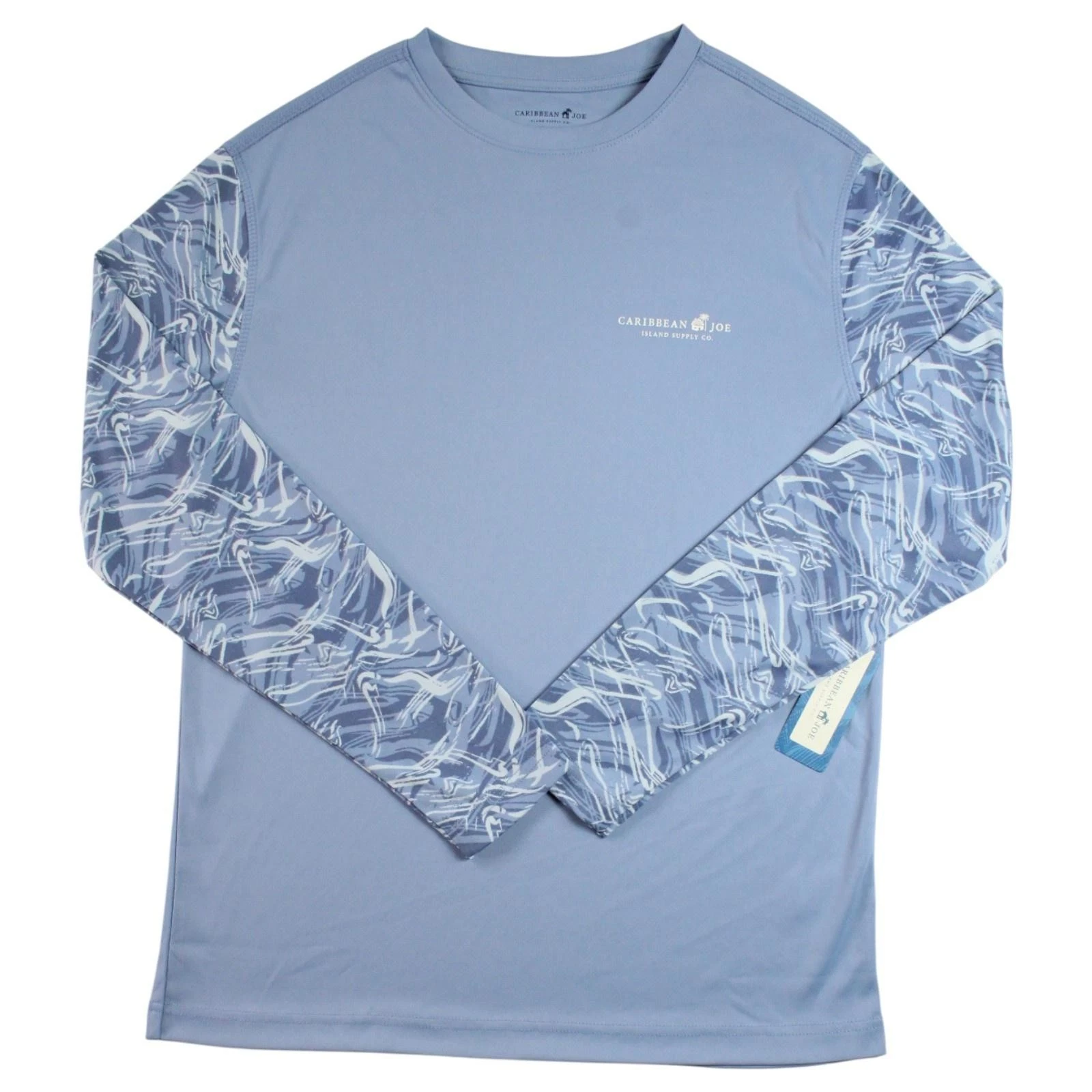 Caribbean Joe Shirt Mens S Blue Long Sleeve Tee Performance Pullover $50 NEW
