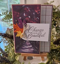 STAMPIN UP CARD KIT - TREE CHANGE CAN BE BEAUTIFUL CARD KIT MAKES 4 #LL-59