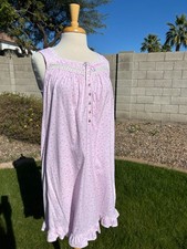 Eileen West Soft Cotton Knit Sleeveless Nightgown Women's S Pink Floral NWT
