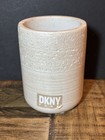 DKNY BATHROOM CERAMIC TUMBLER  CUP TOOTHBRUSH HOLDER NEW STONE COLOR 4” Tall 3”W