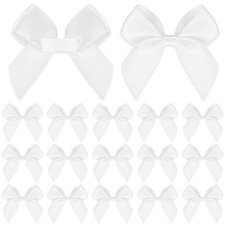 30 PCS 2-inch White Self-Adhesive Satin Bows for Crafts Gift Wrapping
